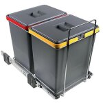 Poubelle tri - s�lectif sous - �vier de cuisine 2 bacs - 2 x 18 litres - fixation fond du caisson - fil ...