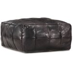 Vidaxl - pouf 60 x 60 x 30 cm noir cuir véritable de chèvre Vidaxl - pouf 60 x 60 x 30 cm noir cuir véritable de chèvre
