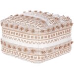 Beliani - pouf carr en coton beige 50 x 50 cm remplissage  billes polystyrne karaw