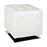 Paris prix - pouf carr� design 'hava' 42cm blanc