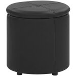 Beliani - pouf coffre de rangement glamour 38 x 40 cm en cuir pu noir maryland Beliani - pouf coffre de rangement glamour 38 x 40 cm en cuir pu noir maryland