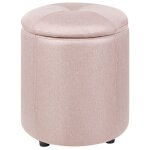 Beliani - pouf coffre de rangement glamour 40 x 38 cm en cuir en tissu rose maryland Beliani - pouf coffre de rangement glamour 40 x 38 cm en cuir en tissu rose maryland