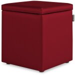 Happers - pouf cube rangement similicuir grenat 1 unit� grenat