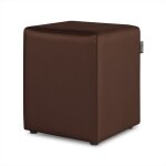 Happers - pouf cube similicuir marron pack 2 units marron