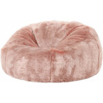 Pouf en fausse fourrure, pouf fauteuil de salon pour adultes, rose poudr, oeko - tex - icon