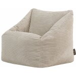 Pouf fauteuil enfant en velours ctel morgan, poufs de chambre, salon, beige galet, oeko - tex - icon ...