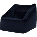 Icon - pouf fauteuil en velours natalia, xxl, pouf de salon gant, pouf poire adultes, bleu minuit