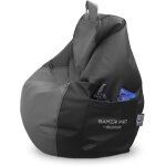 Happers - pouf gamer pro similicuir indoor gris xxl . id�al pour jouer avec votre console de jeux