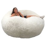 Bananair - pouf g�ant fourrure - 160 cm - banabag blanc