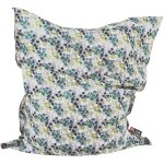 Pouf g�ant xxl 140 x 180 cm motif plante housse amovible � billes polystyr�ne fuzzy