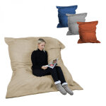 Pouf g�ant xxl, fauteuil d'int�rieur d�houssable - 150 x 180 cm - sherpa - beige - vivezen