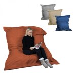 Pouf g�ant xxl, fauteuil d'int�rieur d�houssable - 150 x 180 cm - sherpa - terracotta - vivezen