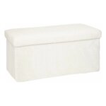 Atmosphera - pouf imitation fourrure pliable 'ezzio' 76cm blanc