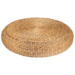 Pegane - pouf en jacinthe d'eau tress� coloris naturel - diam�tre 55 x hauteur 14 cm