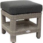 Pouf de jardin polynsia havane en aluminium trait poxy - hespride