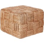 Beliani - pouf en jute beige 50 x 50 cm remplissage � billes polystyr�ne design moderne hosri