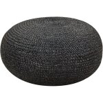 Beliani - pouf en jute noir assise suppl�mentaire de salon repose - pieds glamour tifelt
