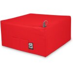 Happers - pouf lit 1 place similicuir indoor rouge unique rouge