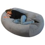 Bananair - pouf long g�ant fourrure - 160 cm gris clair