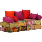 Pouf modulaire � 2 places patchwork tissu vidaxl