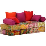 Pouf modulaire � 2 places patchwork tissu vidaxl