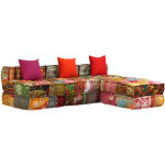 Pouf modulaire � 3 places patchwork tissu vidaxl