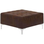 Pouf ottoman en cuir pu marron velouté capitonnage elégant chic rembourré aberdeen Pouf ottoman en cuir pu marron velouté capitonnage elégant chic rembourré aberdeen