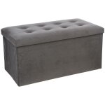 Atmosphera - pouf pliant double lysandre effet velours gris ardoise créateur d'intérieur Atmosphera - pouf pliant double lysandre effet velours gris ardoise créateur d'intérieur