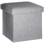 Atmosphera - pouf pliant tomaz gris souris crateur d'intrieur