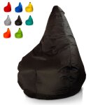 Pouf poire color extrieur jardin impermable housse amovible summer - noir