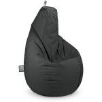 Pouf poire naylim mate gris xl ? tissu naylim� imperm�able ? remplissage billes ignifuges ? l�ger et ...