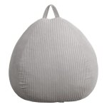 Bananair - pouf poire velours c�tel� d�houssable - 105x85 cm gris clair