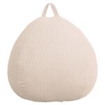 Pouf poire velours ctel dhoussable - 80x70 cm blanc bananair