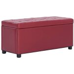 Pouf de rangement 87, 5 cm rouge bordeaux similicuir vidaxl