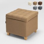 Ahd amazing home design ? pouf de rangement avec coussins en tissu matelass� ? dimensions 42x42x40 cm ...