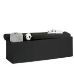 Relaxdays - pouf de rangement pliant xxl, tabouret pratique avec couvercle, h x l x p : 38 x 114 x 38 ...