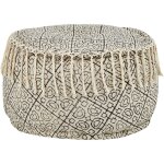 Beliani - pouf repose - pieds en coton 50 x 30 cm salon bureau beige et noir sonati
