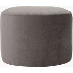 Icon - pouf repose - pieds rond en velours milano, poufs de salon, gris anthracite