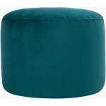 Icon - pouf repose - pieds rond en velours milano, poufs de salon, vert sarcelle