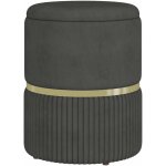 Homcom - pouf repose - pied tabouret design avec coffre de rangement velours ctel acier bross dor ...