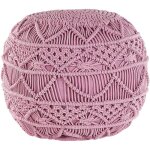 Beliani - pouf rond de 40 cm de diam�tre en tissu coton rose avec rembourrage en billes de polystyr�ne ...
