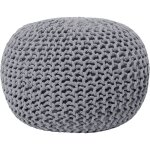 Beliani - pouf rond en coton gris fonc  billes de polystyrne coussin d'intrieur conrad