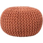 Beliani - pouf rond en coton rouille � billes de polystyr�ne accessoire d'int�rieur conrad