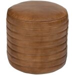 Pouf rond gaj d40cm marron - atmosphera crateur d'intrieur