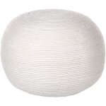 Beliani - pouf rond tiss en laine blanche 50 cm remplissage  billes polystyrne takhabi