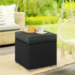 Yaheetech poufs en rotin pour ext�rieur 2 pcs, lot de 2 ottomanes de jardin en rotin de rangement avec ...