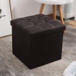 Pouf, tabouret pouf coffre bote de rangement repose - pied cube. sige pliable et multifonctionnel 38x38x38cm ...