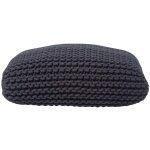Homescapes - pouf en tricot carr� noir tr�s grand