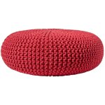 Homescapes - pouf en tricot rond rouge tr�s grand