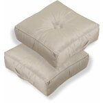 Lot de 2 coussins de sol en velours 40 x 40 x 14 cm lot de 2 - gris clair